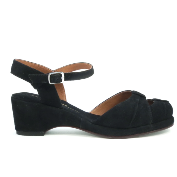 Pleted Toe black suede